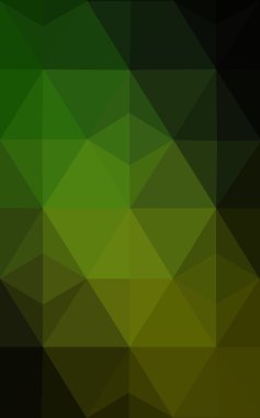 Üçgenler ve degrade origami tarzı oluşur çok renkli koyu yeşil, sarı, turuncu poligonal tasarım deseni.