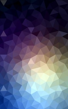 Üçgenler ve degrade origami tarzı oluşur çok renkli koyu mavi, sarı, turuncu poligonal tasarım deseni.