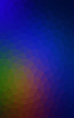 Üçgenler ve degrade origami tarzı oluşur çok renkli koyu mavi, sarı, turuncu poligonal tasarım deseni.