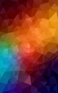 Üçgenler ve degrade origami tarzı oluşur çok renkli koyu poligonal tasarım deseni.