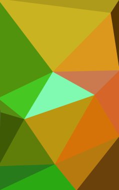 Üçgenler ve degrade origami tarzı oluşur çok renkli koyu yeşil, sarı, turuncu poligonal tasarım deseni.