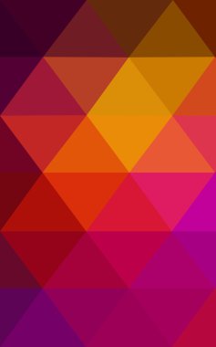 Üçgenler ve degrade origami tarzı oluşur çok renkli koyu pembe, kırmızı, turuncu poligonal tasarım deseni.