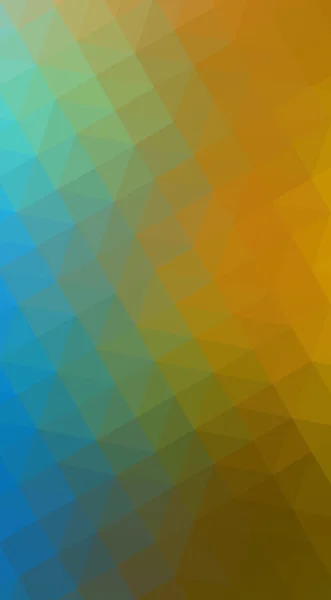 多色の青、黄色、オレンジ色の多角形デザインの図 w — ストック写真