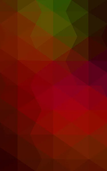 三角形と折り紙スタイルの勾配から成っている多色暗い赤、緑の多角形デザイン パターン. — ストック写真