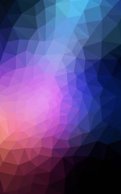 Üçgenler ve degrade origami tarzı oluşur çok renkli koyu mavi, kırmızı kenarlı tasarım deseni.