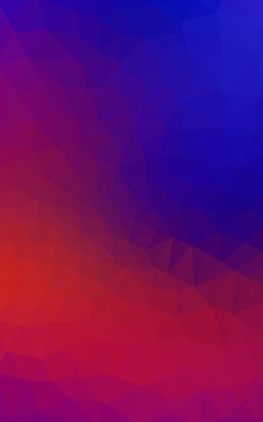 Üçgenler ve degrade origami tarzı oluşur çok renkli koyu mavi, kırmızı kenarlı tasarım deseni.