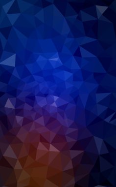 Üçgenler ve degrade origami tarzı oluşur çok renkli koyu mavi, kırmızı kenarlı tasarım deseni.