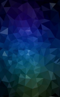 Üçgenler ve degrade origami tarzı oluşur çok renkli koyu yeşil, mavi köşeli tasarım deseni.