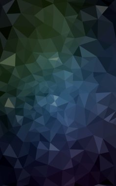 Üçgenler ve degrade origami tarzı oluşur çok renkli koyu yeşil, mavi köşeli tasarım deseni.