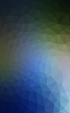 Üçgenler ve degrade origami tarzı oluşur çok renkli koyu yeşil, mavi köşeli tasarım deseni.