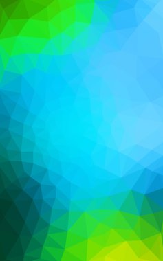 Üçgenler ve degrade origami tarzı oluşur çok renkli yeşil, mavi köşeli tasarım deseni.