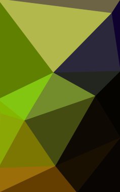 Üçgenler ve degrade origami tarzı oluşur çok renkli koyu yeşil, sarı, turuncu poligonal tasarım deseni.