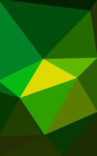 三角形と折り紙スタイルの勾配から成っている多色暗い緑、黄色、オレンジ色の多角形デザイン パターン. — ストック写真