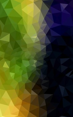 Üçgenler ve degrade origami tarzı oluşur çok renkli koyu yeşil, sarı, turuncu poligonal tasarım deseni.