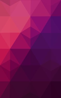 Üçgenler ve degrade origami tarzında oluşan koyu pembe poligonal tasarım deseni.