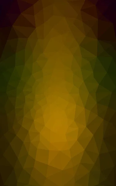 Vícebarevná tmavě zelená, žlutá, oranžová polygonální návrhový vzor, který se skládají z trojúhelníků a gradient v origami stylu. — Stock fotografie