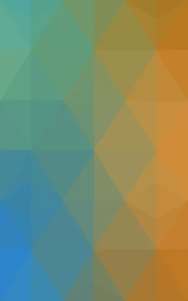 Multicolor blauw, geel, oranje veelhoekige ontwerppatroon, die bestaan uit driehoeken en verloop in origami stijl. — Stockfoto