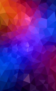 Üçgenler ve degrade origami tarzı oluşur çok renkli mavi, kırmızı kenarlı tasarım deseni.