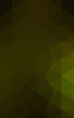 Üçgenler ve degrade origami tarzı oluşur çok renkli koyu yeşil, sarı, turuncu poligonal tasarım deseni.