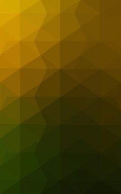 Üçgenler ve degrade origami tarzı oluşur çok renkli koyu yeşil, sarı, turuncu poligonal tasarım deseni.