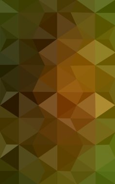 Üçgenler ve degrade origami tarzı oluşur çok renkli koyu yeşil, sarı, turuncu poligonal tasarım deseni.