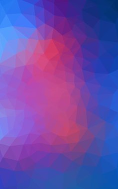 Üçgenler ve degrade origami tarzı oluşur çok renkli mavi, kırmızı kenarlı tasarım deseni.