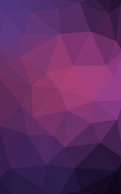 Üçgenler ve degrade origami tarzında oluşan koyu mor, pembe poligonal tasarım deseni