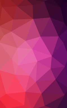 Üçgenler ve degrade origami tarzında oluşan koyu mor, pembe poligonal tasarım deseni