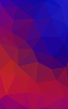 Üçgenler ve degrade origami tarzında oluşan koyu mavi, kırmızı kenarlı tasarım deseni