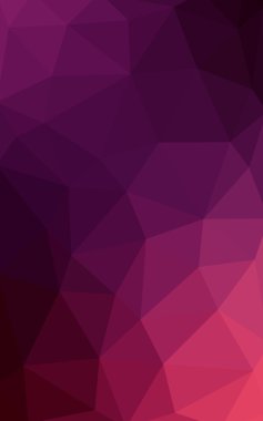 Üçgenler ve degrade origami tarzında oluşan koyu mor, pembe poligonal tasarım deseni