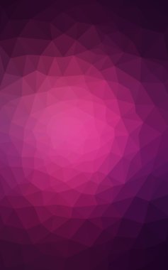 Üçgenler ve degrade origami tarzında oluşan koyu pembe poligonal tasarım deseni.