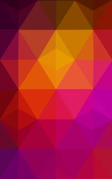 Mehrfarbiges, dunkelrosa, rotes, orangefarbenes polygonales Muster, das aus Dreiecken und Farbverlauf im Origami-Stil besteht. — Stockfoto
