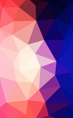 Üçgenler ve degrade origami tarzında oluşan ışık mavi, kırmızı kenarlı tasarım desen