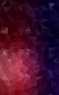 Üçgenler ve degrade origami tarzı oluşur çok renkli koyu mavi, kırmızı kenarlı tasarım deseni.