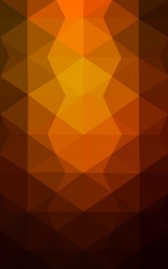 Üçgenler ve degrade origami tarzında oluşan koyu turuncu poligonal tasarım deseni.