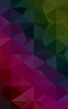 Üçgenler ve degrade origami tarzı oluşur çok renkli koyu pembe, yeşil köşeli tasarım deseni.