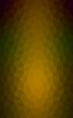 Üçgenler ve degrade origami tarzı oluşur çok renkli koyu yeşil, sarı, turuncu poligonal tasarım deseni.