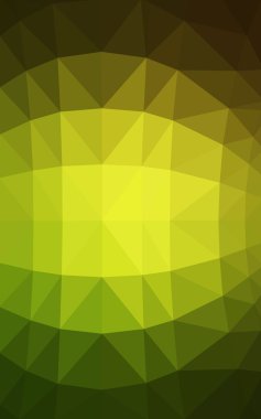 Üçgenler ve degrade origami tarzında oluşan ışık yeşil-sarı poligonal tasarım deseni