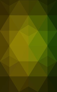 Üçgenler ve degrade origami tarzı oluşur çok renkli koyu yeşil, sarı, turuncu poligonal tasarım deseni.
