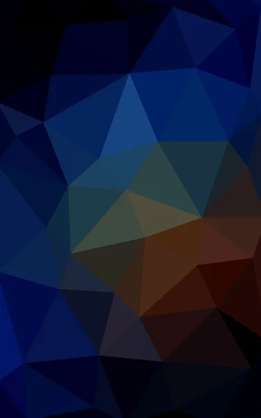 三角形と折り紙スタイルの勾配から成っている暗い青、黄色多角形デザイン パターン — ストック写真