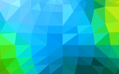 Açık mavi, poligonal tasarım deseni, yeşil üçgenler ve degrade origami tarzı hangi oluşur