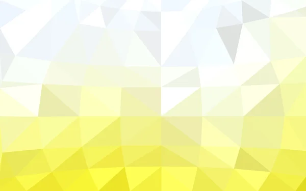 Hellgelbes polygonales Muster, das aus Dreiecken und Gradienten im Origami-Stil besteht — Stockvektor