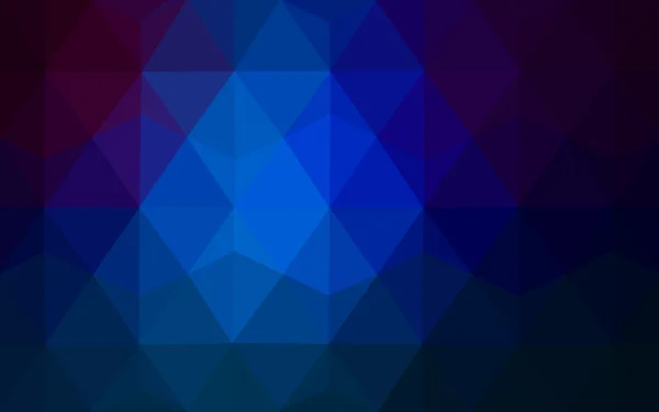 진한 파란색 다각형 디자인 패턴, 삼각형 및 그라데이션 종이 접기 스타일에서의 구성. — 스톡 벡터