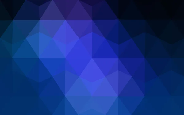 Dunkelblaues polygonales Muster, das aus Dreiecken und einem Farbverlauf im Origami-Stil besteht. — Stockvektor