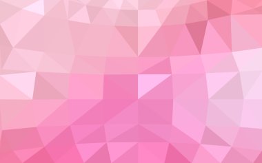Üçgenler ve degrade origami tarzında oluşan hafif pembe poligonal tasarım deseni