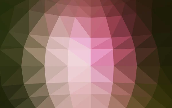 Modèle polygonal vert clair, rouge, qui se composent de triangles et de dégradés en style origami — Image vectorielle