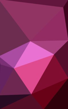 Üçgenler ve degrade origami tarzında oluşan koyu pembe poligonal tasarım deseni.