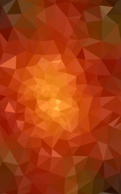 Üçgenler ve degrade origami tarzında oluşan koyu turuncu poligonal tasarım deseni.