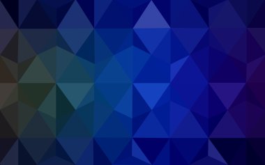 Üçgenler ve degrade origami tarzı oluşur çok renkli koyu yeşil, mavi köşeli tasarım deseni.