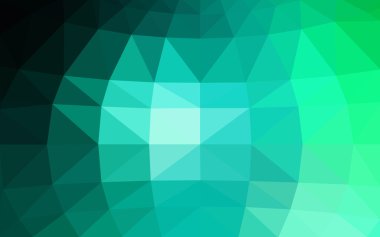 Üçgenler ve degrade origami tarzında oluşan ışık yeşil köşeli tasarım deseni